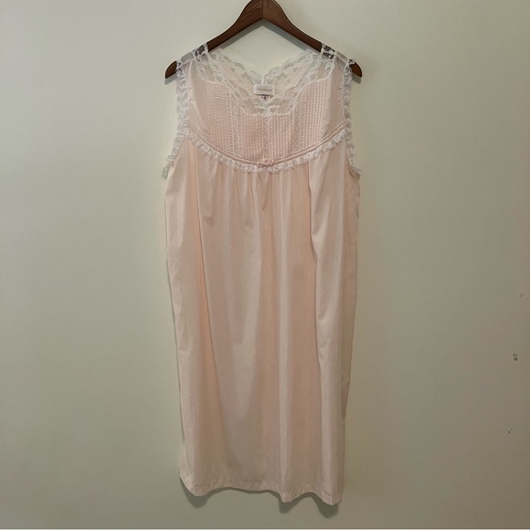 VTG Barbizon Nightgown Ballet Pink Cottagecore Romance Lace & Rosebuds Sz. L - Picture 1 of 7